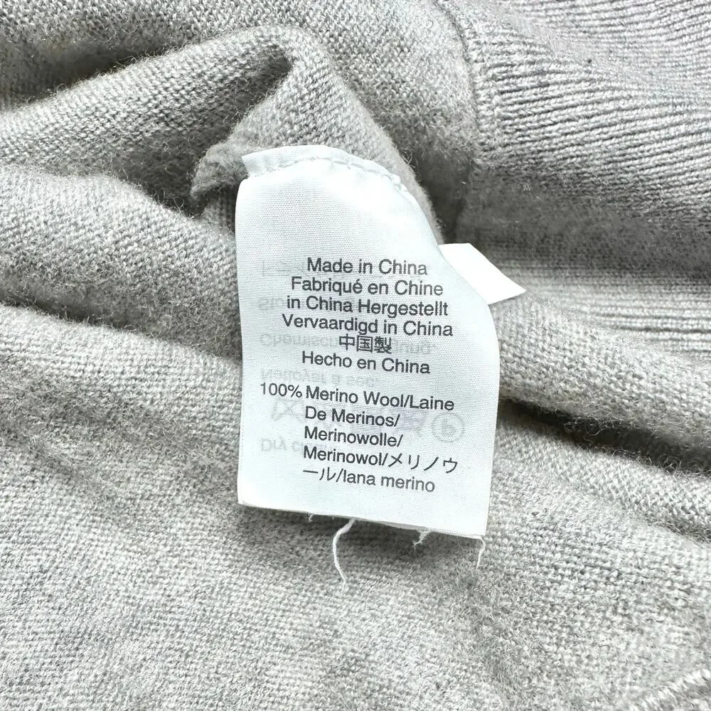 J. Crew | Men | 100% Merino Wool Gray Quarter Zip Pullover Sweater | Large